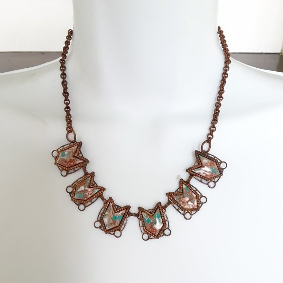 Jewelry - vintage  western copper  confetti chevron necklace